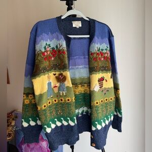 Susan Bristol Blue Multicolor Cardigan